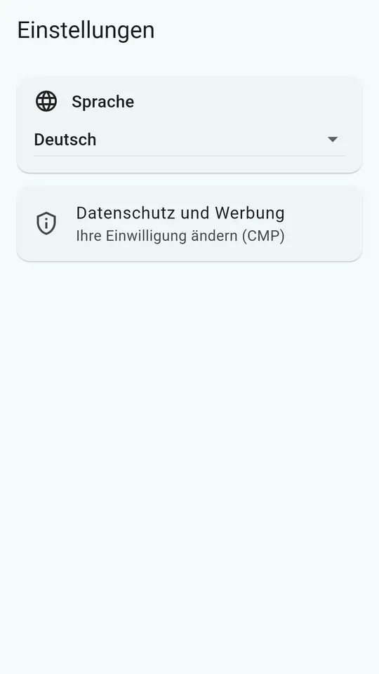 Einstellungsbildschirm von ScanFree, Miniaturgröße und Anzeigeoptionen