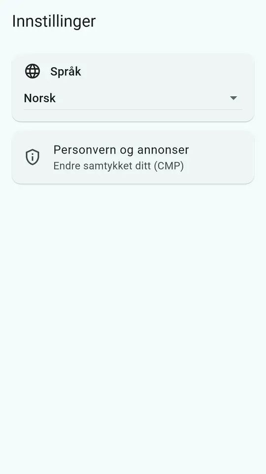 ScanFrees innstillingsskjerm, miniatyrstørrelse og visningsalternativer